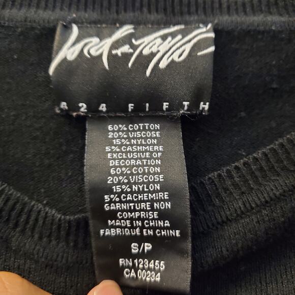 Lord + Taylor Black Petit Chien Frenchie Dog Crewneck Long Sleeve Sweater Size S - Picture 4 of 4